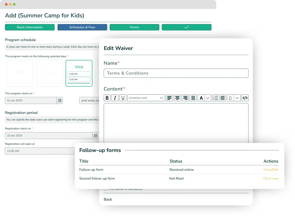 Define Your Programs and Registration with Our Camp Registration Software